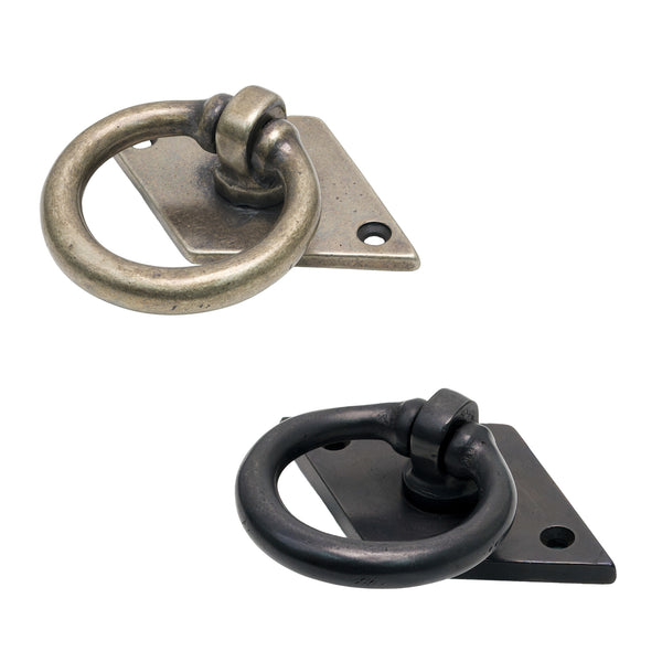Variant image of Bronze Cabinet Ring Pull On Backplate
