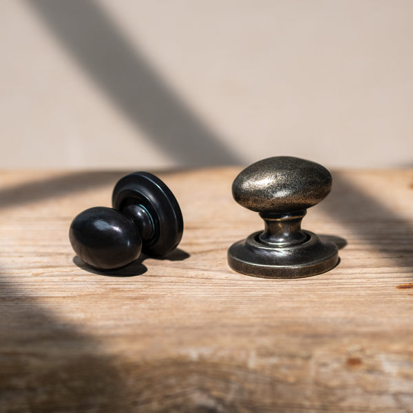 Hover Image of Bronze Oval Cabinet Knob on Rose