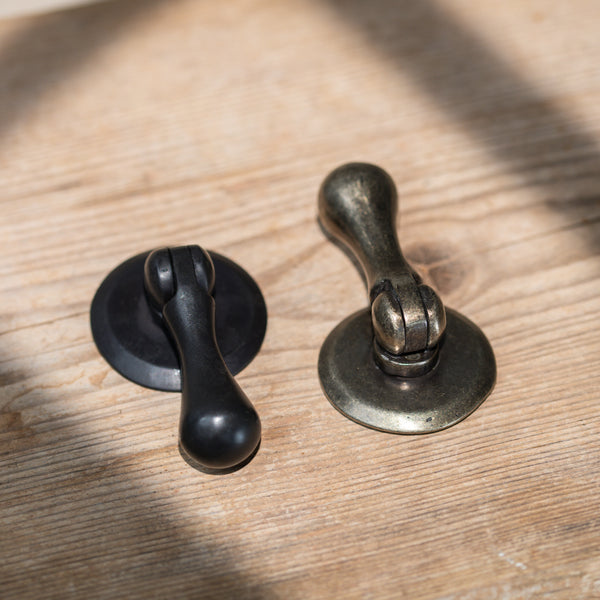  Hover Image of Bronze Cabinet Drop Pull On Round Plate