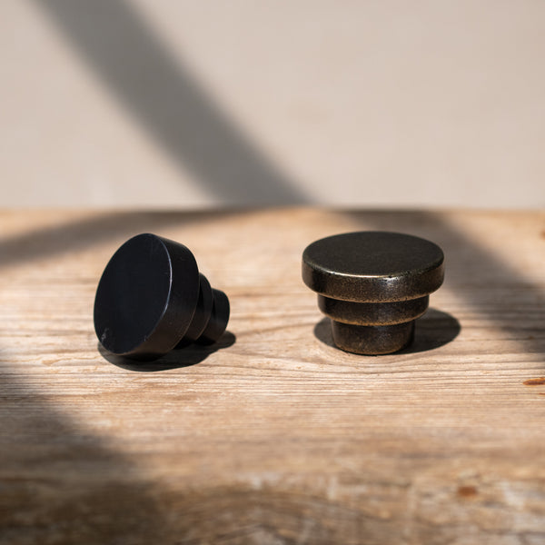  Hover Image of Bronze Round Stepped Cabinet Knob