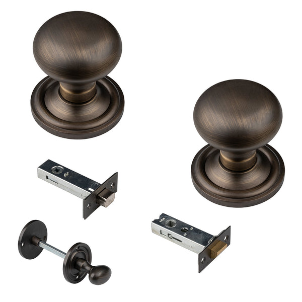 mushroom urban bronze door knob 