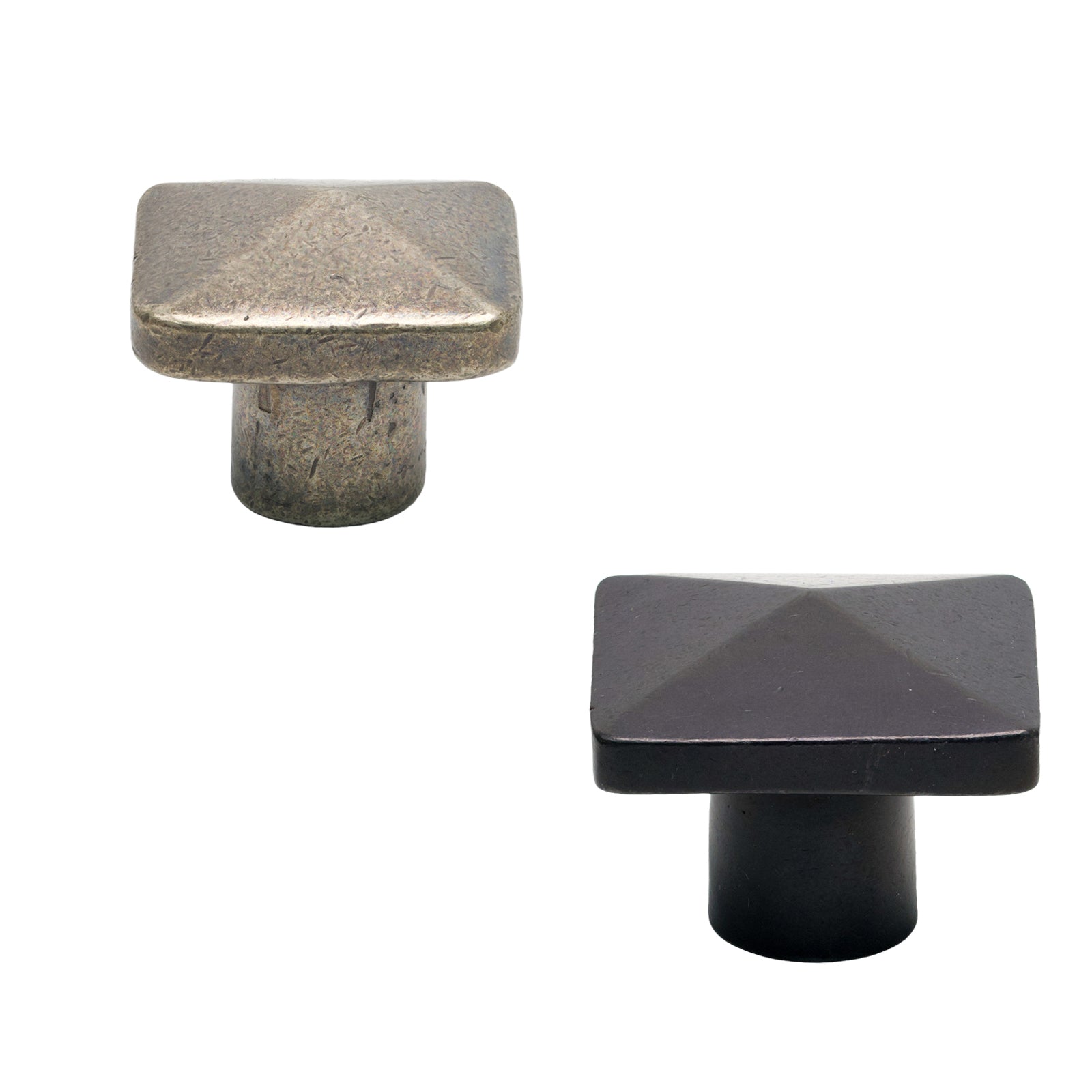 Bronze Square Pyramid Cabinet Knob | Dark & White Bronze Hardware