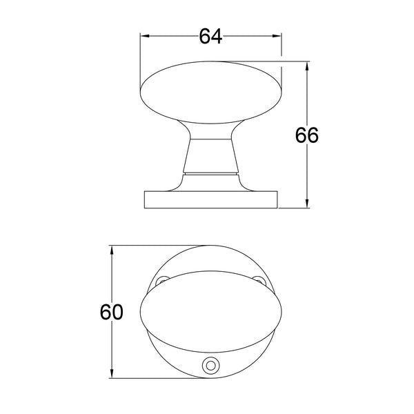  Technical Drawing of Bronze Knowle Door Knob
