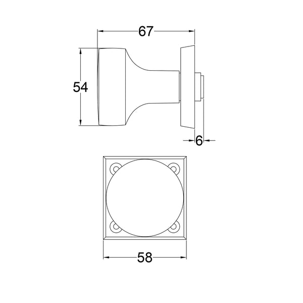  Technical Drawing of Bronze Olympic Door Knob