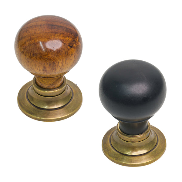 Bun Door Knobs Rosewood & Ebonised
