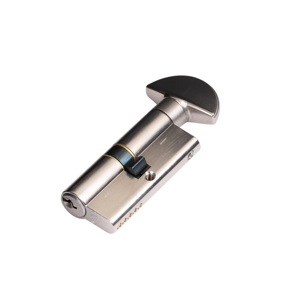 satin nickel 5 pin euro cylinder key to turn SHOW