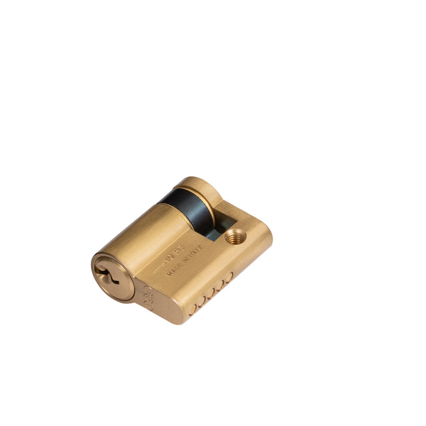 satin brass Euro 5 pin single Euro cylinder lock 