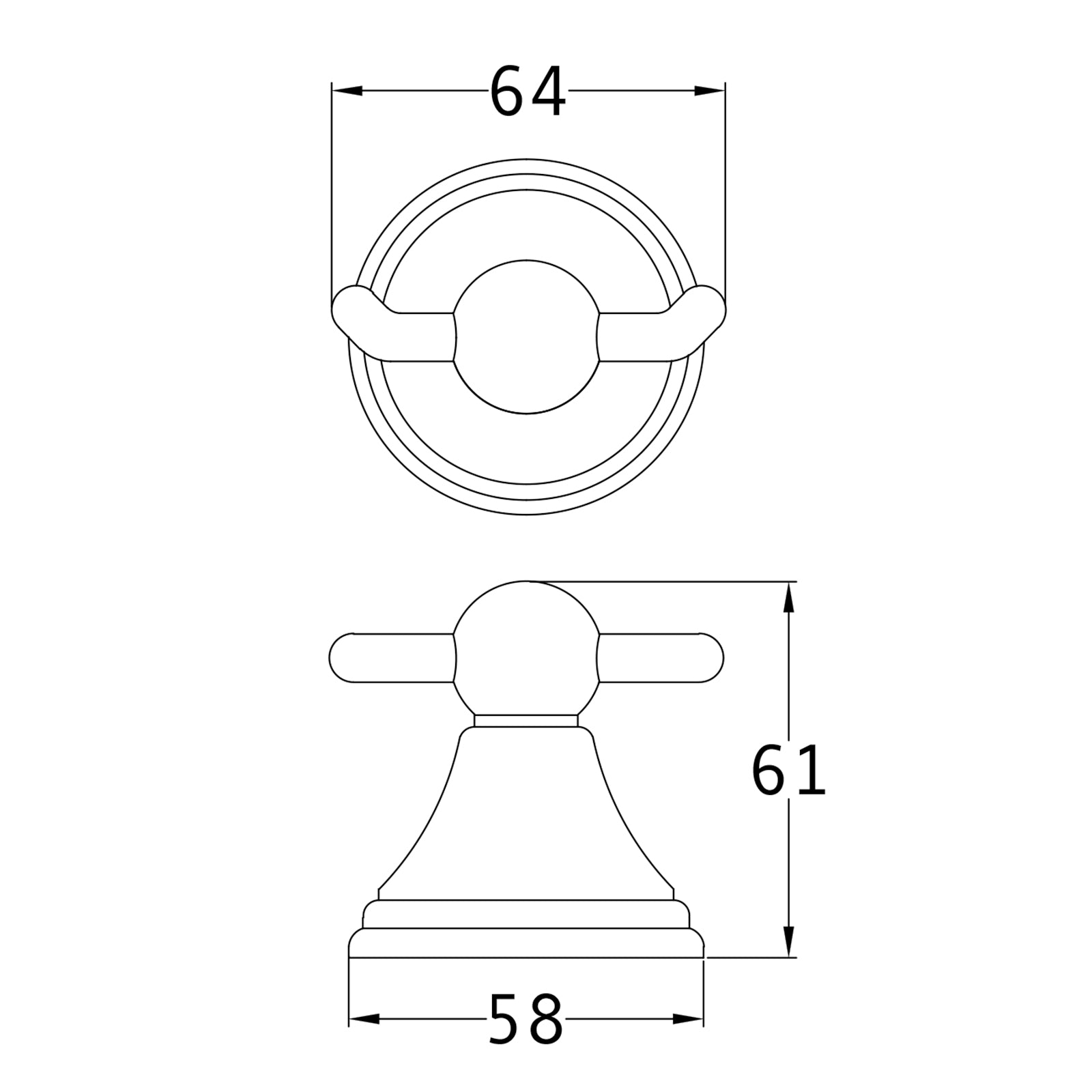 Double Robe Hook | Cambridge | Suffolk Latch Company