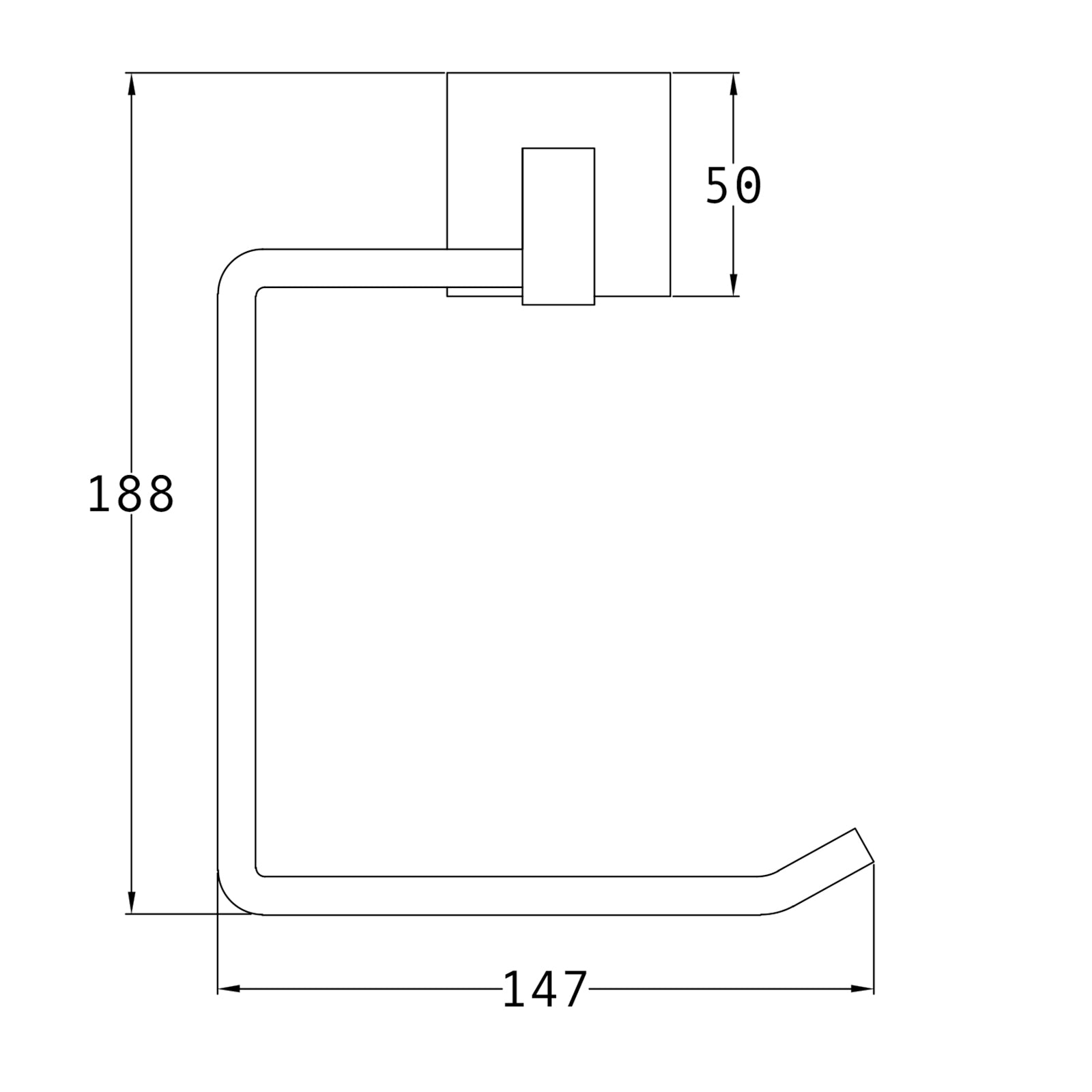 SHOW Technical Drawing of Chelsea Towel Ring