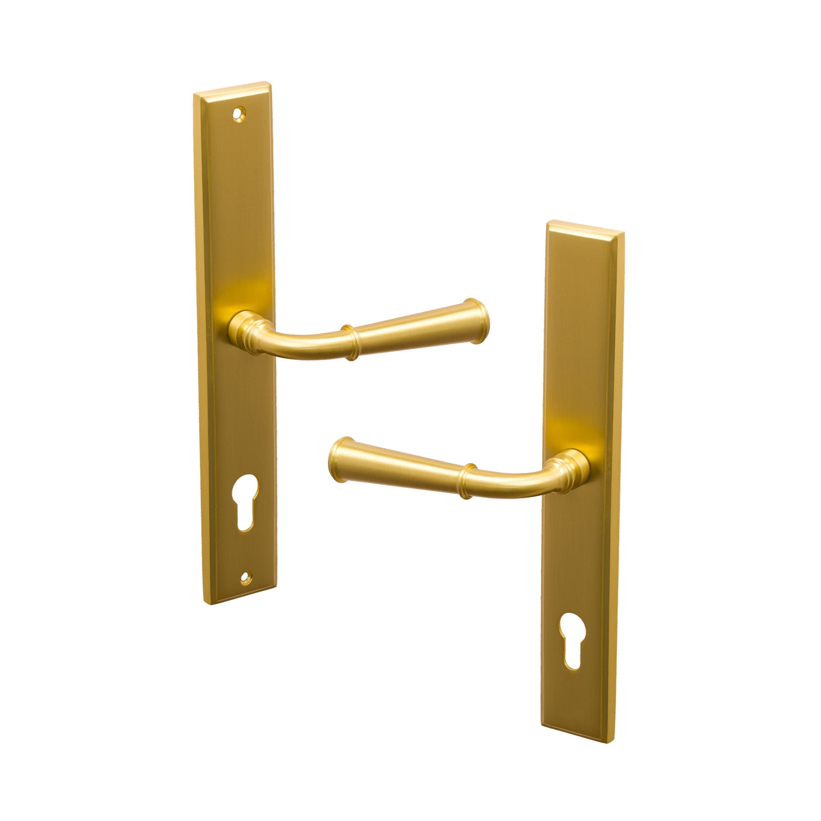 SHOW Left Handed Satin Brass Colonial Multipoint Door Handle