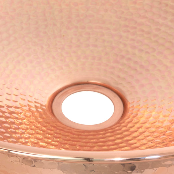 SHOW SHOW Close Up of Hammered Round Sink in Hammered Copper