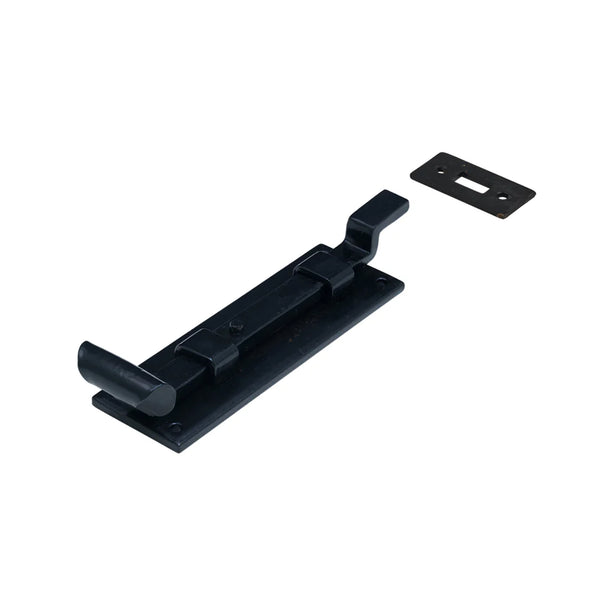 Cranked Fishtail Door Bolts External Black 6 Inch 