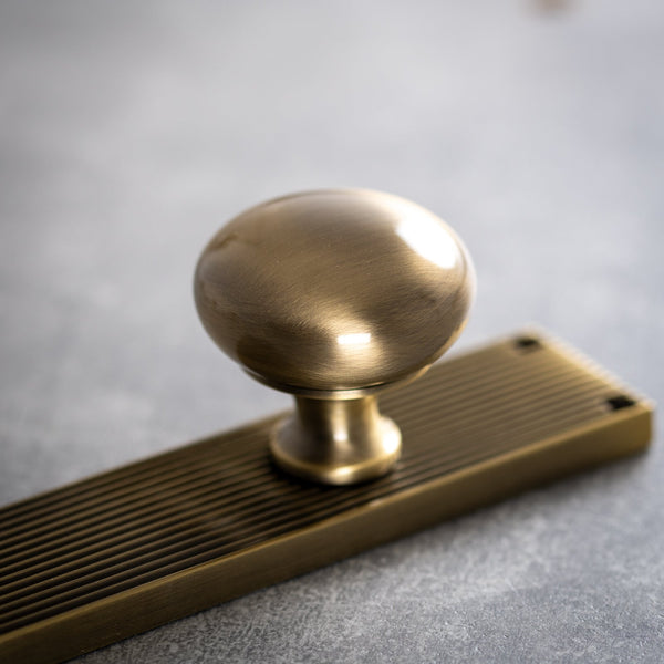 SHOW Hover Image of Victoria Door Knob On Reeded Backplate