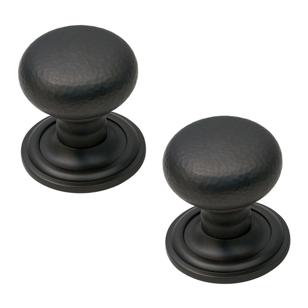 Image of Hammered Victorian Door Knob in Matt Bronze finish