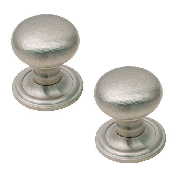  Image of Hammered Victorian Door Knob in Satin Nickel finish