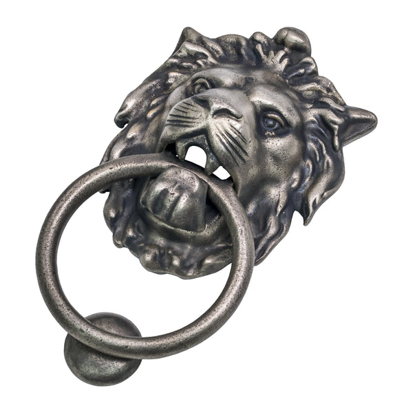 SHOW Antique Pewter Antique Lion Head Door Knocker
