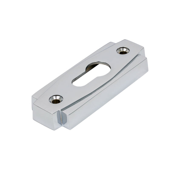 SHOW Polished Chrome Art Deco Euro Escutcheon