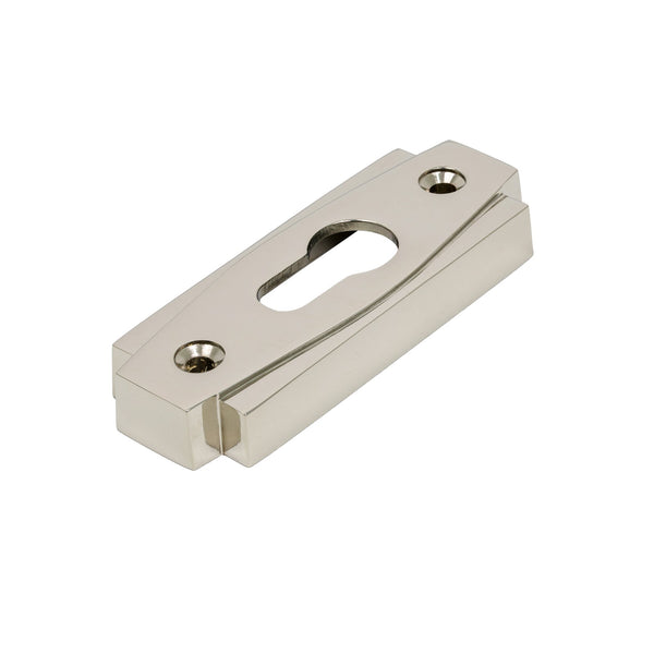 SHOW Polished Nickel Art Deco Euro Escutcheon