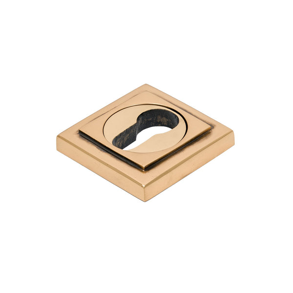 SHOW Polished Bronze Euro Square Round Escutcheon