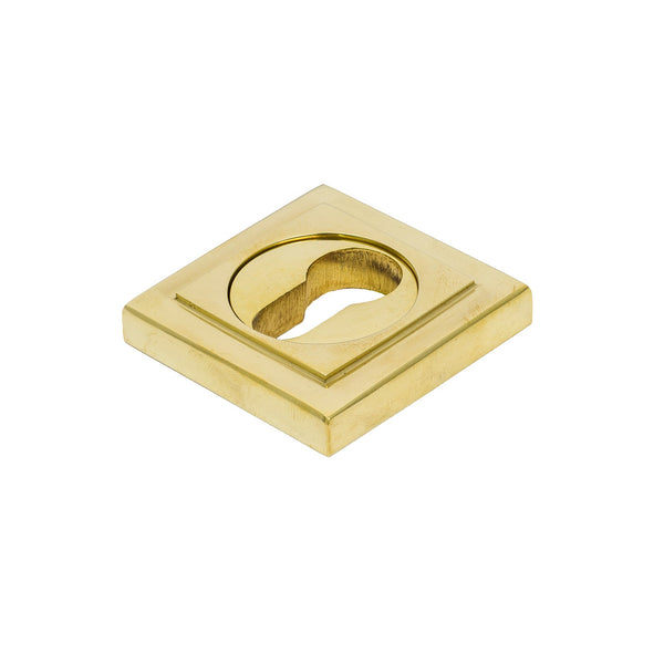 SHOW Polished Brass Euro Square Round Escutcheon