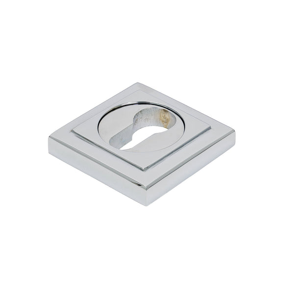 SHOW Polished Chrome Euro Square Round Escutcheon