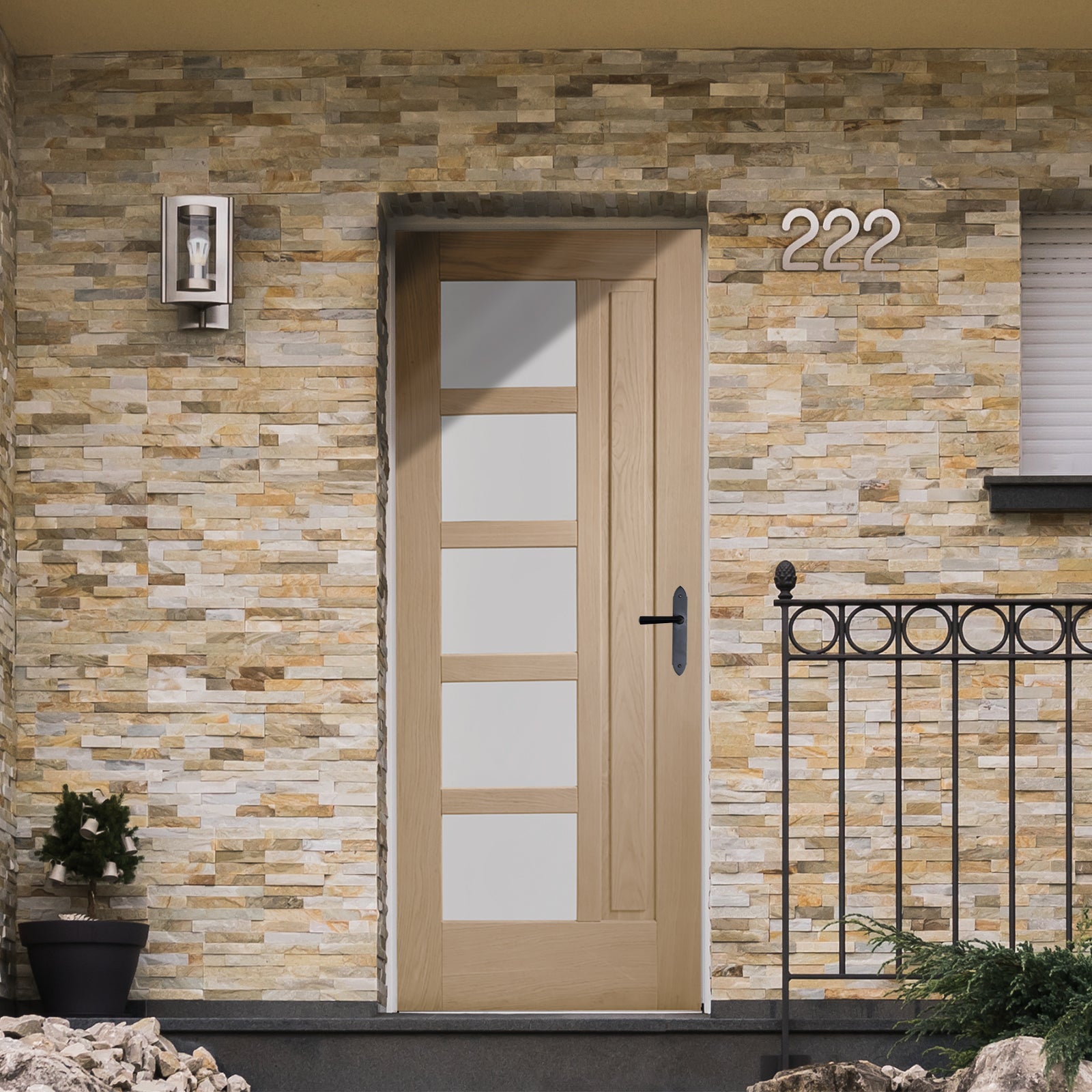 SHOW External Oak Lucca M&T Double Glazed Door lifestyle