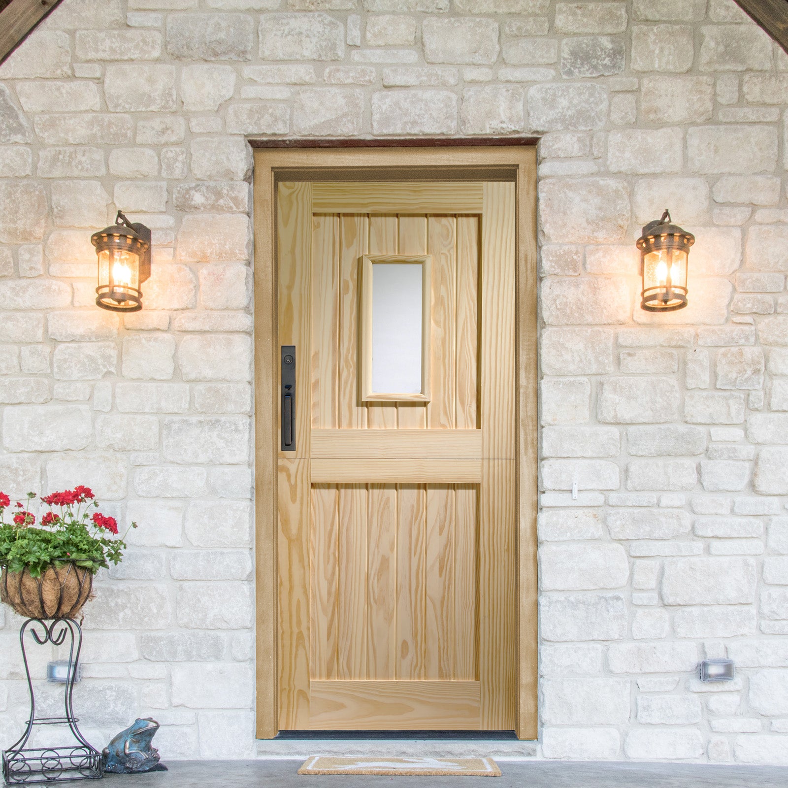 SHOW External Pine Stable 1 Light Door with Clear Glass lifestyle