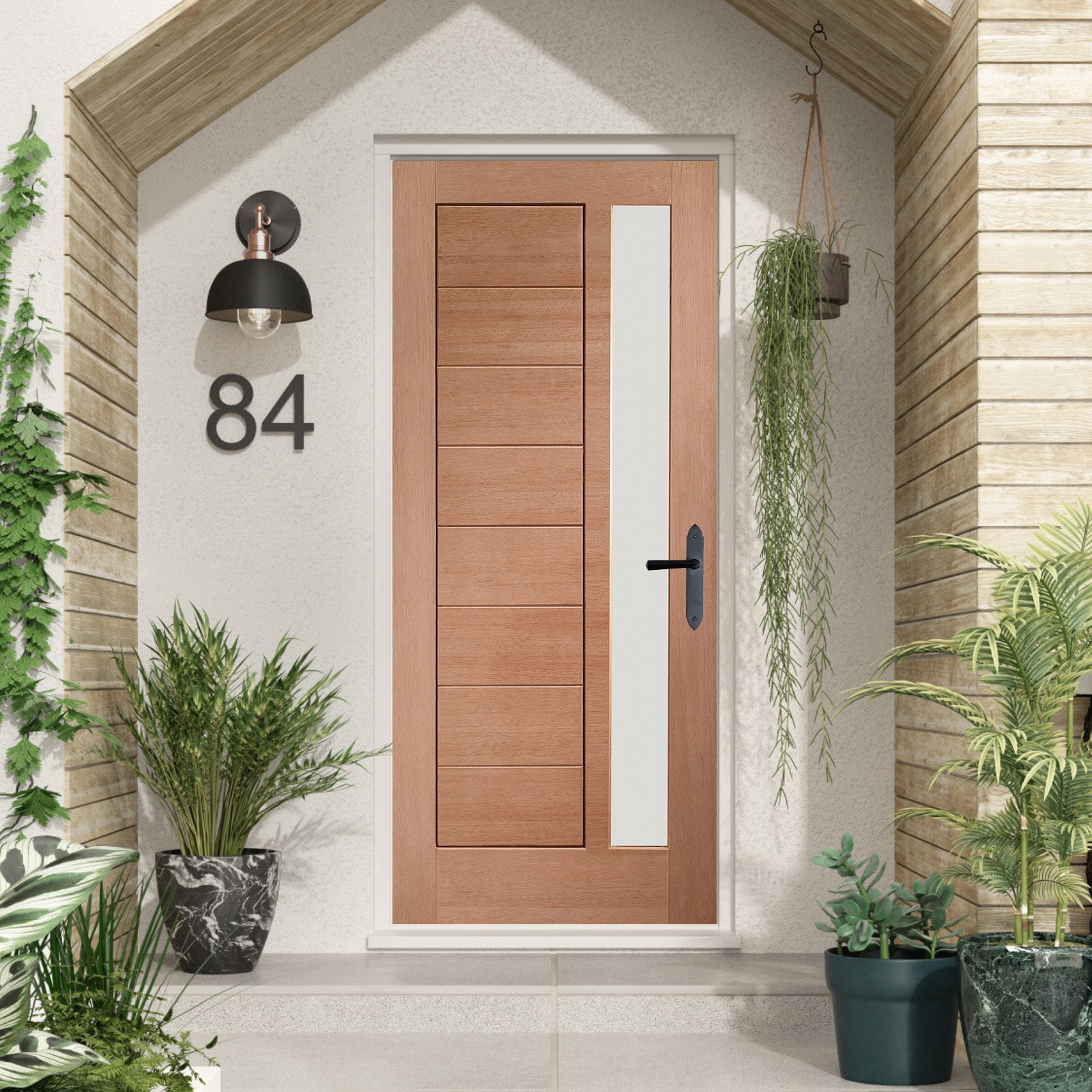 SHOW External Hardwood Modena Door with Double Glazed Obscure Glass lifestyle