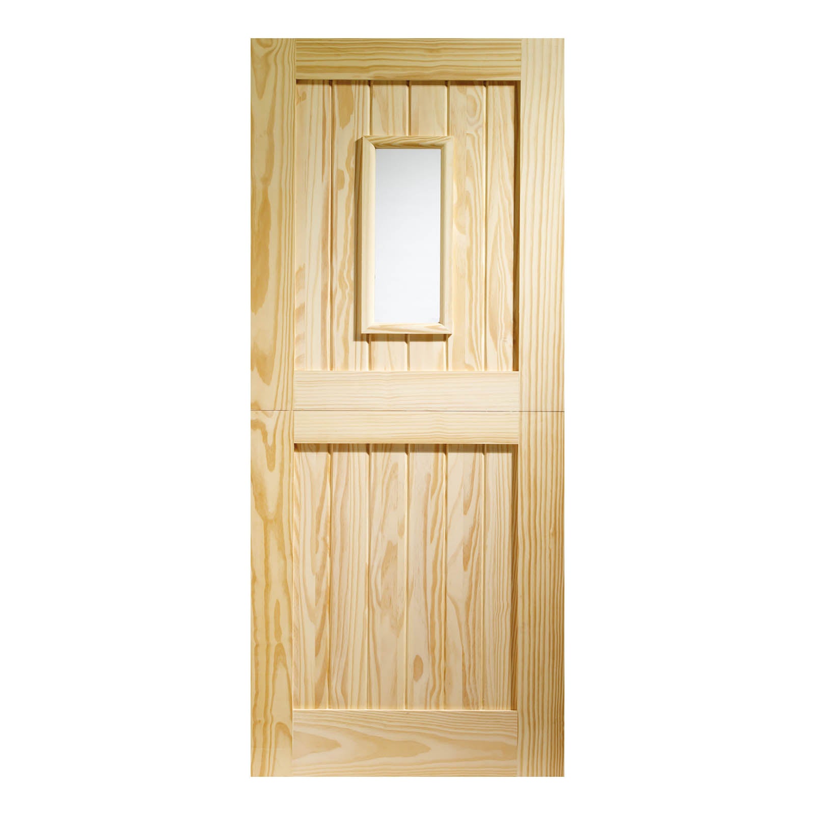 External Pine Stable 1 Light Door with Clear Glass