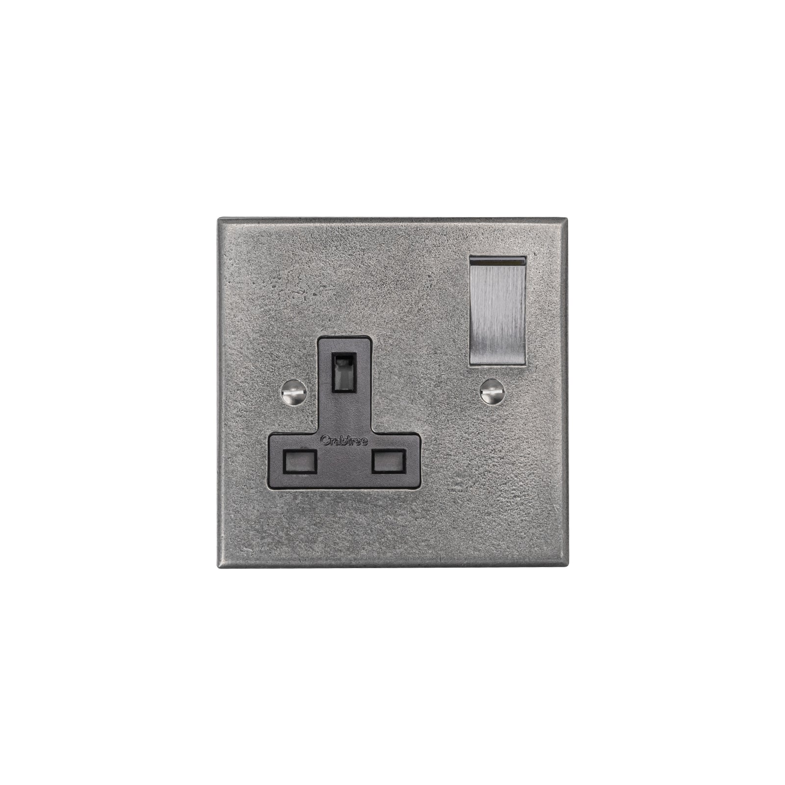 Pewter 1 Gang Switched Socket
