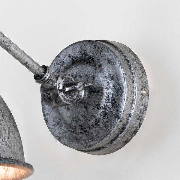  Detailed Closeup of Brindley Wall Light in Pewter