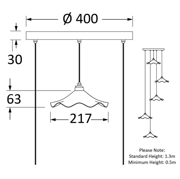 SHOW SHOW Technical Drawing of Flora Cluster Light in Upstream