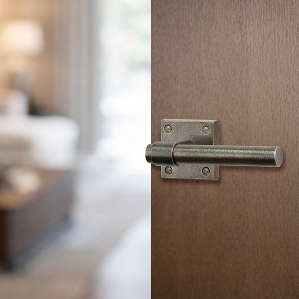  Hover Image of Bronze Fountain Door Handle on Square Rose