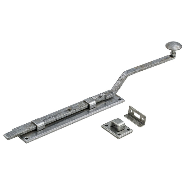 French Door Bolt Pewter 10 Inch 