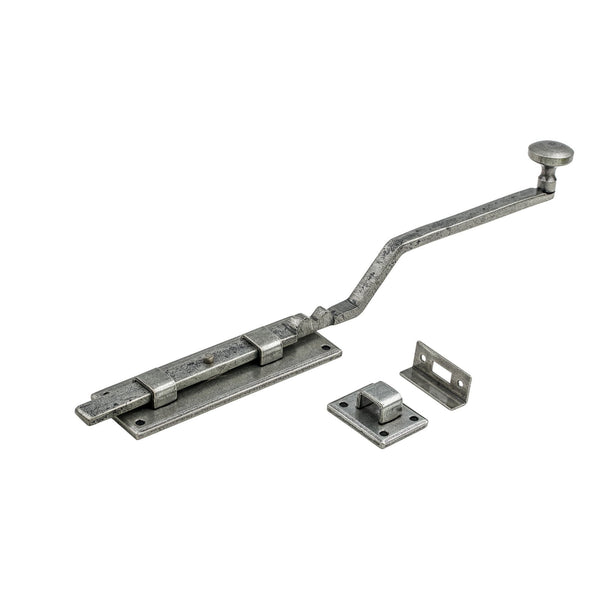 French Door Bolt Pewter 6 Inch 