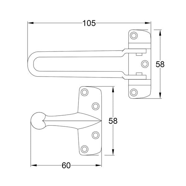 SHOW Technical Drawing of security door guard
