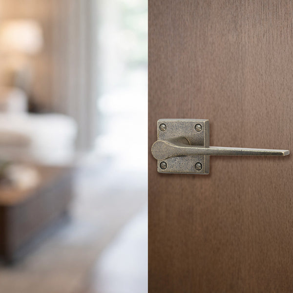  Hover Image of Bronze Gio Door Handle on Square Rose