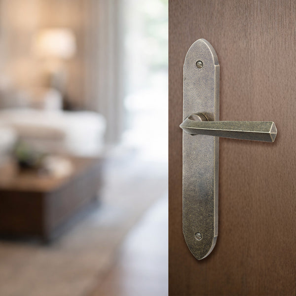  Hover Image of Bronze Grafton Door Handle On Backplate