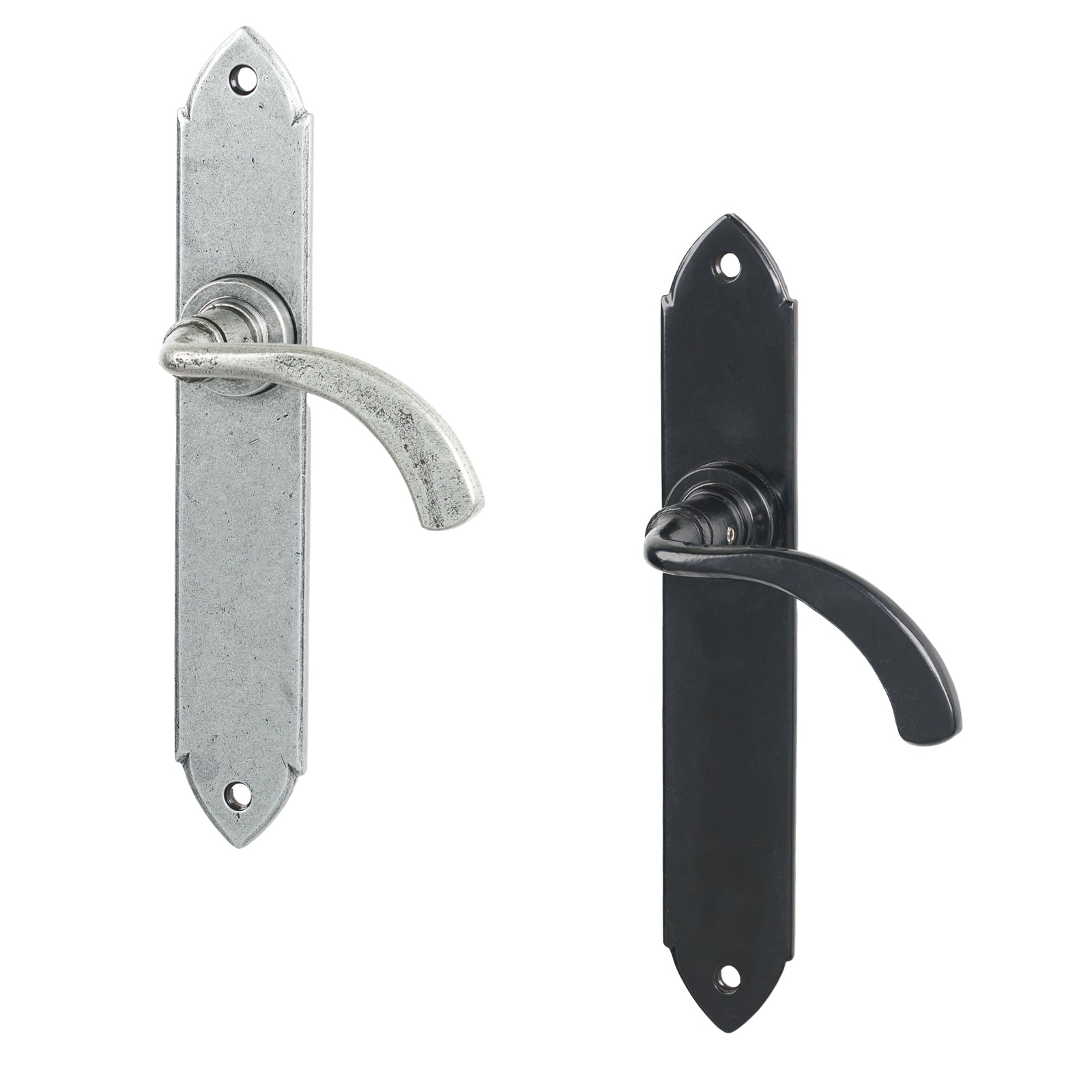 Level Image of Gothic Curved Sprung Lever Handles