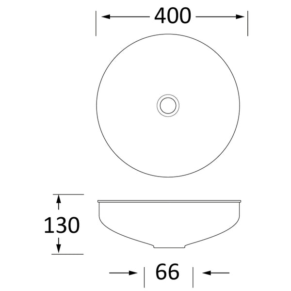 SHOW SHOW Techincal Dimensions of Smooth Round Sink