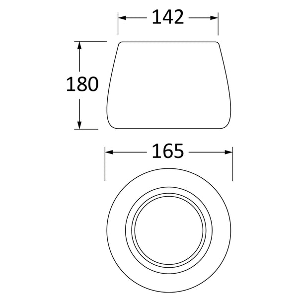 SHOW SHOW Techincal Dimensions of 12.5cm Hepworth Pot