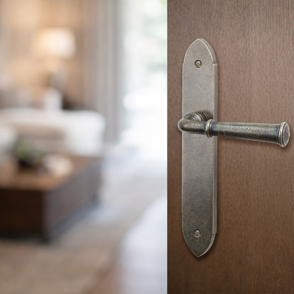  Hover Image of Bronze Hadley Door Handle on Backplate