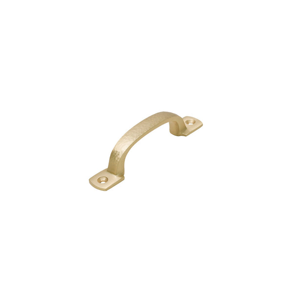  Image of 4 inch Satin Brass Hammered D Handles
