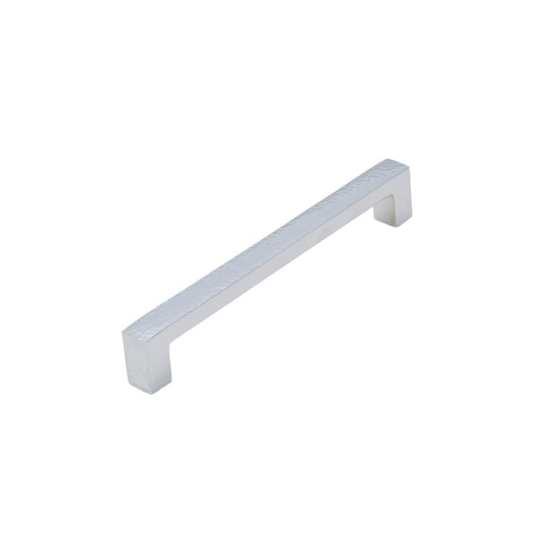  Image of 175mm Polished Chrome Hammered Square Pull Handles
