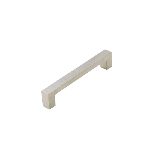 SHOW Image of 142mm Satin Nickel Hammered Square Pull Handles