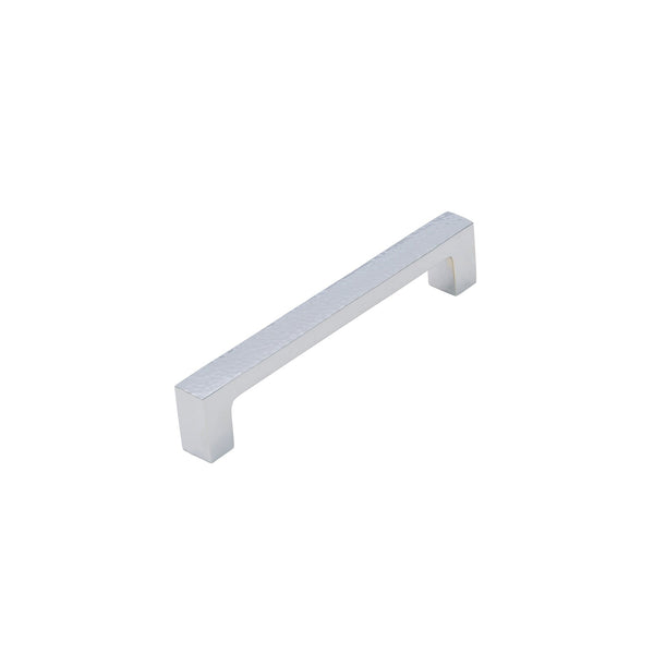  Image of 142mm Polished Chrome Hammered Square Pull Handles