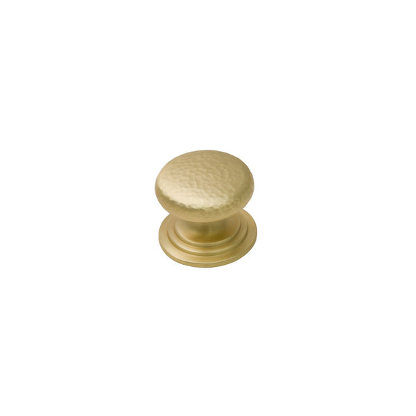  Image of 37mm Satin Brass Hammered Victorian Cabinet Knobs