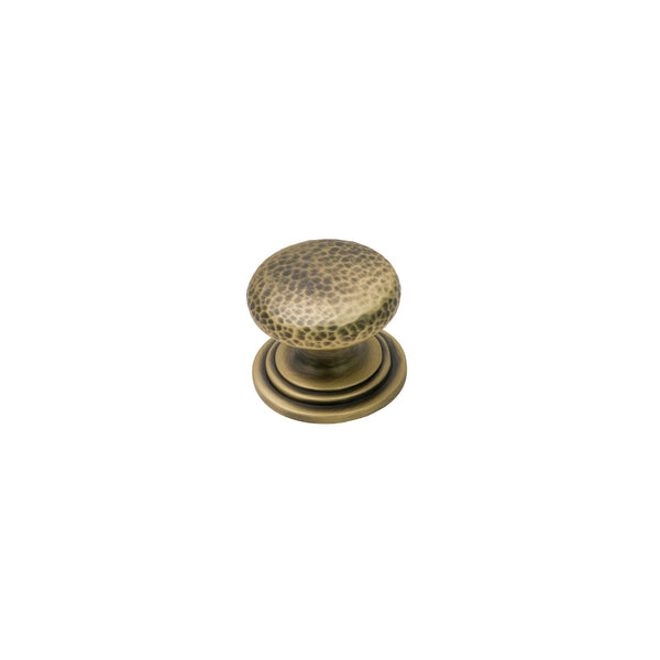  Image of 37mm Antique Brass Hammered Victorian Cabinet Knobs