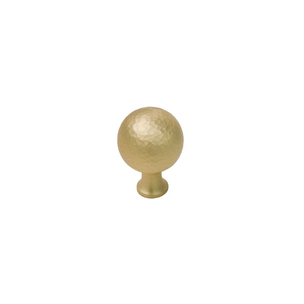 SHOW Image of Large Satin Brass Hammered Ball Cabinet Knobs