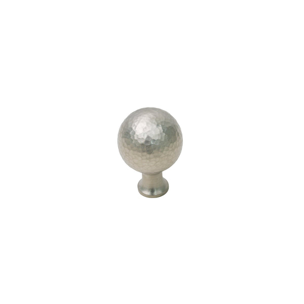  Image of Large Satin Nickel Hammered Ball Cabinet Knobs